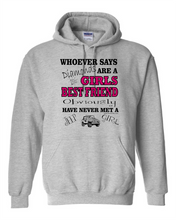 Load image into Gallery viewer, Gildan Hoodie Pullover Sweatshirt Whoever said Diamonds Girls Best Friend Jeep G