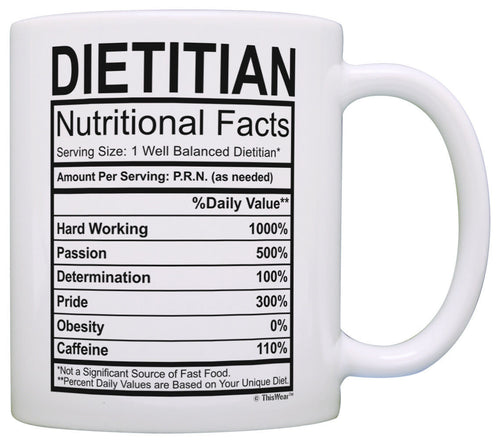 Registered Dietitian Gifts for Women Dietitian Nutritional Coffee Mug Tea Cup