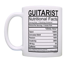 Load image into Gallery viewer, Music Lovers Gifts Guitarist Nutritional Facts Mug Guitar Coffee Mug Tea Cup