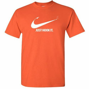 New JUST HOOK IT. Fishing T-SHIRT Fisherman Tee Fish FuNnY ~ Just Do It parody