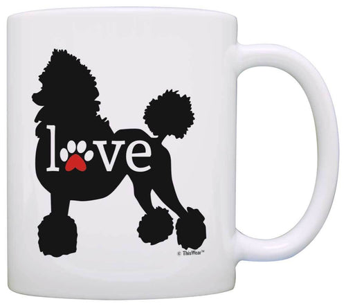 Poodle Gifts Love Dog Paw Prints Dog Owner Gifts Dog Lover Coffee Mug Tea Cup