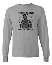 Load image into Gallery viewer, GUCCI MANE FOR PRESIDENT CUSTOM MEN&#39;S LONG SLEEVE T-SHIRT ATL NEW - SPORT GREY