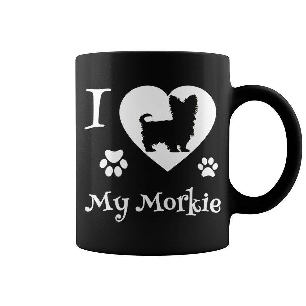 I Love My Morkie Black Mug 11 Oz Ceramic Coffee Tea Cup Mug