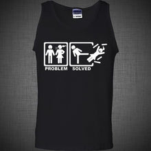 Load image into Gallery viewer, Problem Solved Stick Figure Man couple Marriage Kick Funny adult humor T Shirt