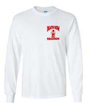 Load image into Gallery viewer, DEATH ROW RECORDS LEFT CHEST LOGO LONG SLEEVE T-SHIRT TEE NEW - WHITE w/ RED