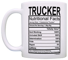 Load image into Gallery viewer, Truck Driver Gifts Trucker Nutritional Facts Label Trucking Coffee Mug Tea Cup