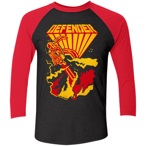 Defender Cabinet Art, Retro Arcade, Williams 3/4 Sleeve Baseball Raglan T-Shirt