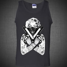 Load image into Gallery viewer, Marilyn Monroe Guns Bandana Hipster Bikers Tattoo Harley Davidson T shirt tank