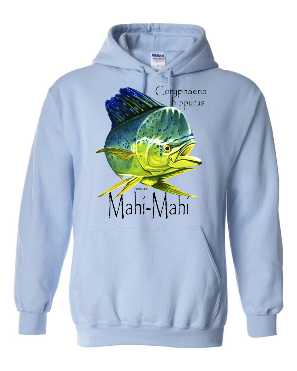 hooded Pullover Sweatshirt Hoodie Fish Fishing Mahi Mahi Coryphaena Hippurus