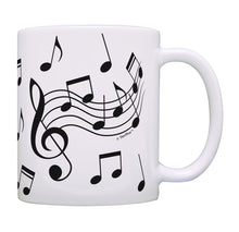 Load image into Gallery viewer, Music Lovers Gifts Music Notes Mug Music Themed Gift Music Coffee Mug Tea Cup