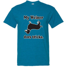 Load image into Gallery viewer, My Weiner Does Tricks Dachshund Funny Tee Rude College Humor T Shirt hot dog