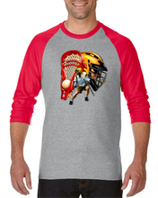 Load image into Gallery viewer, Raglan T-shirt 3/4 Sleeve Sports Lacrosse Graphic