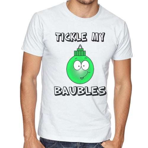 Tickle My Baubles - Mens Funny Rude T-Shirt - Christmas Top Tee Xmas Gift