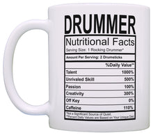 Load image into Gallery viewer, Drummer Gifts Drummer Nutritional Facts Label Percussion Drum Coffee Mug Tea Cup