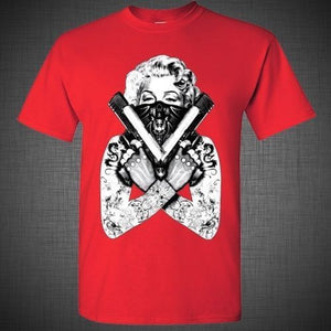 Marilyn Monroe Guns Bandana Hipster Bikers Tattoo Harley Davidson T shirt tank