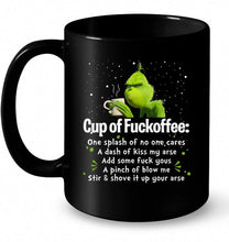 Load image into Gallery viewer, Grinch Cup Of Fuckoffee black Mug Unique Ceramic Coffee 11oz Ceramic Black