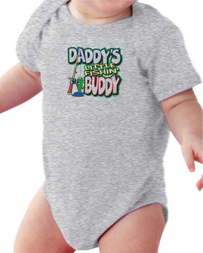 Infant Creeper Bodysuit One Piece T-shirt Daddy's Little Fishin' Buddy k-425