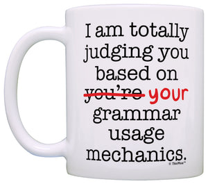 Grammar Mugs I'm Judging You Based On Your Grammar Usage Coffee Mug Tea Cup