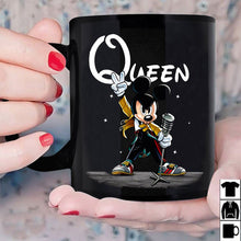 Load image into Gallery viewer, Queen Freddie Mercury Mickey Mouse Mug Black Ceramic 11oz Coffee Tea Cup Gift