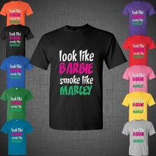 Load image into Gallery viewer, Look like Barbie Smoke like Marley reggae music weed marijuana bob t shirt tank