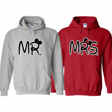 Load image into Gallery viewer, Couple matching Valentine&#39;s Day hoodies MR and MRS Husband Wife Sweatshirt