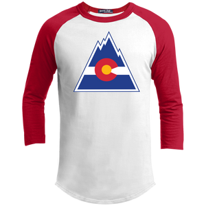 Colorado, Denver, Rockies, Hockey, Defunct, Retro, Jersey, Logo, 3/4 Sleeve T-Sh