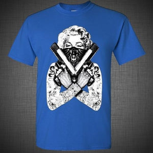 Marilyn Monroe Guns Bandana Hipster Bikers Tattoo Harley Davidson T shirt tank