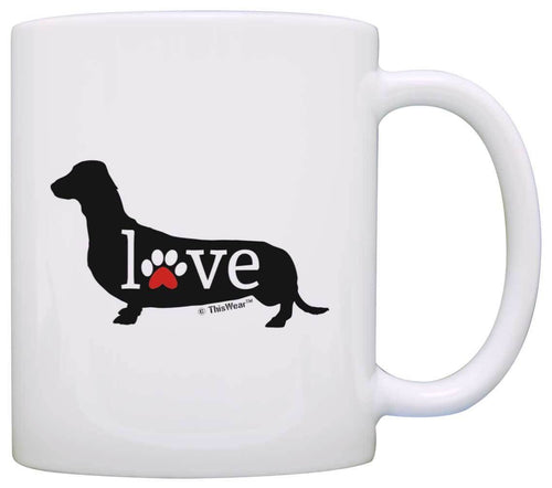 Dachshund Gift Love Dog Paw Prints Doxie Breed Weiner Dog Coffee Mug Tea Cup