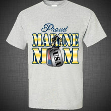 Load image into Gallery viewer, PROUD MARINE MOM US ARMY military navy cool present for mom t shirt tank top