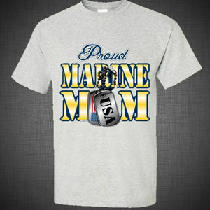 PROUD MARINE MOM US ARMY military navy cool present for mom t shirt tank top