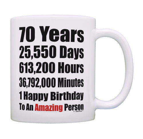 Turning 70 Birthday Presents 70 Years 1 Happy Birthday 70th Coffee Mug Tea Cup