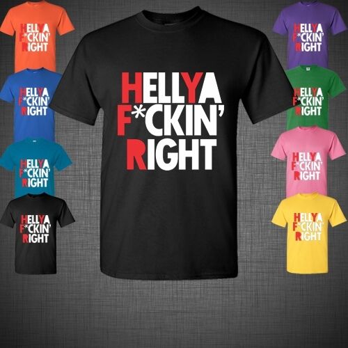 New Men's Hip Hop Slim n Fit Hell Yeah F*cking Right T Shirt Casual Tank Top