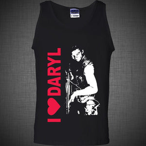 New The Walking Dead I love Daryl Dixon Zombie walkers scary scull T shirt Tank