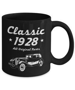 Classic 1928 All Original Parts Mugs - Unique Coffee Mug (Black) - Coffee Mug