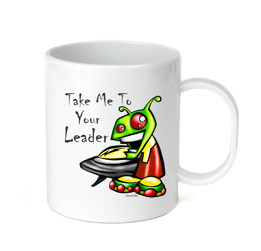 Coffee Cup Mug Travel 11 15 Oz Alien Take Me To Your Leader