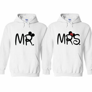 Couple matching Valentine's Day hoodies MR and MRS Husband Wife Sweatshirt