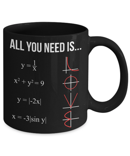 All You Need Is Love Math Equation - 11OZ Coffee Mug Tea Cup Gift