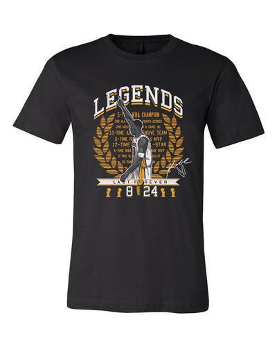 KOBE BRYANT LEGENDS LAST FOREVER T-SHIRT TEE FAREWELL MAMBA LAKERS NEW - BLACK