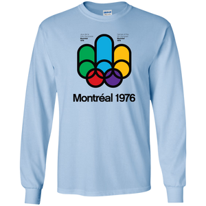 Montreal, 1976, Retro, Quebec, Canada - G240 Gildan Long Sleeve T-Shirt