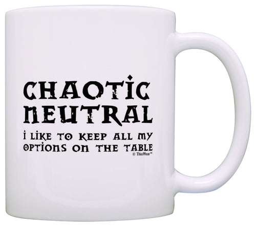 Gamer Gift Chaotic Neutral Funny RPG RTS Card Gaming Coffee Mug Tea Cup