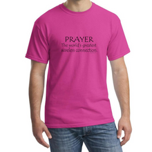 Load image into Gallery viewer, Bayside Made USA T-shirt Prayer World&#39;s Greatest Wireless Connection Christian