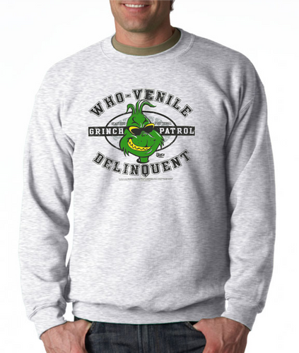 Crewneck Gildan Sweatshirt Christmas Grinch Suess Who Delinquent Ugly Sweater