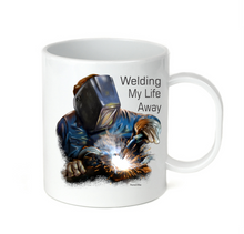 Load image into Gallery viewer, Coffee Cup Mug Travel 11 15 oz Welding My Life Away Welder