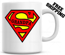 Load image into Gallery viewer, Super Grandpa Coffee Mug Cup Fathers Day Gift For Grandad Papa Christmas