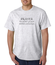 Load image into Gallery viewer, Bayside Made USA T-shirt Prayer World&#39;s Greatest Wireless Connection Christian