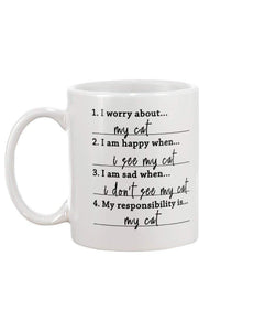 I Love My Cat Ceramic Coffee Mug 11 Oz Funny Tea Gift Cup