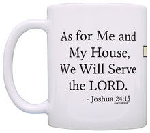 Load image into Gallery viewer, Bible Verse Gift Me and My House Will Serve Lord Coffee Mug Tea Cup