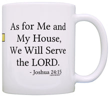 Load image into Gallery viewer, Bible Verse Gift Me and My House Will Serve Lord Coffee Mug Tea Cup