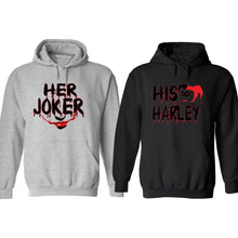 Load image into Gallery viewer, Halloween costume couple matching Her Joker His Harley Jacket Hoodie Sweatshirt