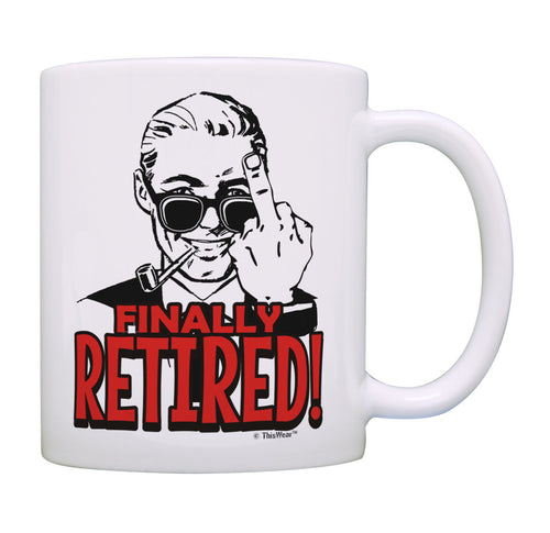 Retiree Gifts for Men Finally Retired Mug Funny Retirement Coffee Mug Tea Cup